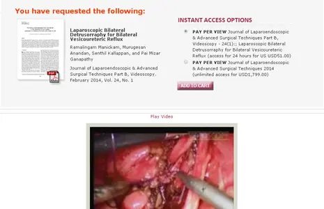 Laparoscopic Bilateral Detrusorraphy for Bilateral Vesicoureteric Reflux