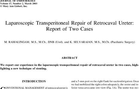 Laparoscopic transperitoneal repair of retrocaval ureter: report of two cases.