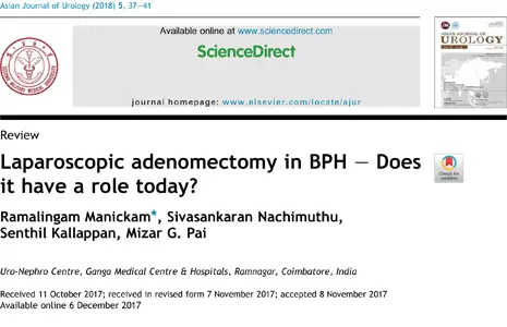 Laparoscopic adenomectomy in BPH e Does it have a role today?